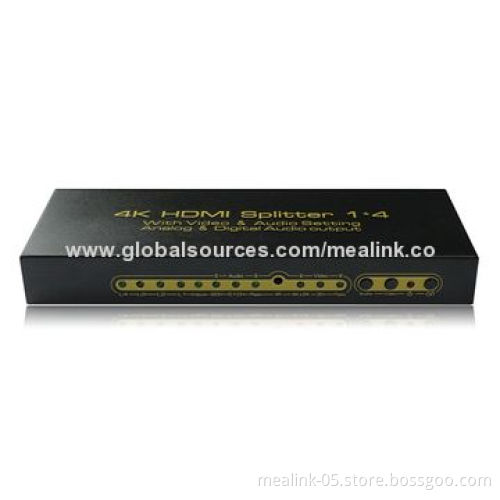 HDMI Splitter 1 x 4 with Audio 5.1-channel, 4*2K, 3D, Remote ControlNew